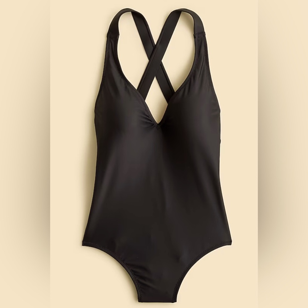 Jcrew Classic Black Crossback One Piece Swimsuit